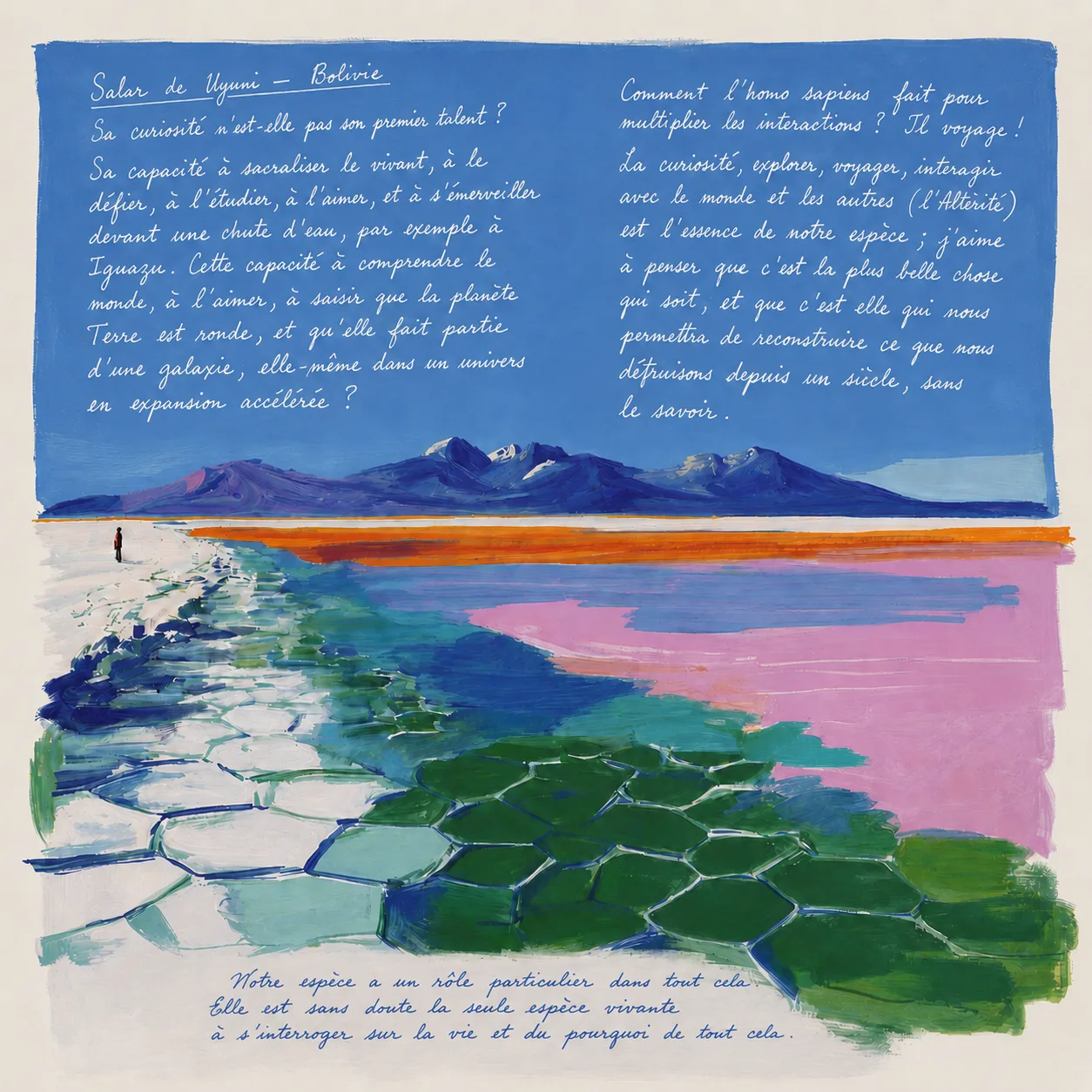 Le Salar de Uyuni, Bolivie — dessin Terra φ